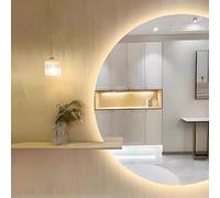 Xxbbyubo Specchio Cosmetico Illuminato a Mezza Luna, Specchio da Bagno senza Cornice Anti-Appannamento, Dimmerabile 3 Colori di Luce, Controllo Tattile(Rightcut,39"x28")