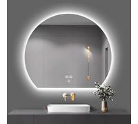 Xxbbyubo Specchio Cosmetico Semicerchio da Parete, Specchio da Bagno a LED Illuminato, Intelligente Anti-Appannamento con Interruttore Tattile, 3 Colori di Luce(Backlit,32inch)