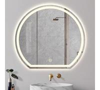 Xxbbyubo Specchio Cosmetico Semicerchio da Parete, Specchio da Bagno a LED Illuminato, Intelligente Anti-Appannamento con Interruttore Tattile, 3 Colori di Luce(Frontlit,32inch)