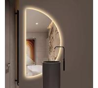 Xxbbyubo Specchio da Bagno a LED Semicerchio 60x120cm Retroilluminato, Antiappannamento Intelligente, 3 Temperature Colore