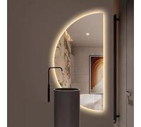 Xxbbyubo Specchio da Bagno a LED, Semicerchio 60x120cm Retroilluminato, Antiappannamento Intelligente, 3 Temperature Colore