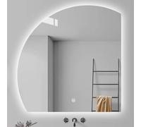 Xxbbyubo Specchio da Bagno con Luce Semicerchio 80cm, Antiappannamento e Dimmerabile Retroilluminato, 100cm senza Cornice Specchio Decorativo a LED Illuminato(Left,90 * 90cm)