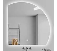 Xxbbyubo Specchio da Bagno con Luce Semicerchio 80cm, Antiappannamento e Dimmerabile Retroilluminato, 100cm senza Cornice Specchio Decorativo a LED Illuminato(Right,70 * 70cm)