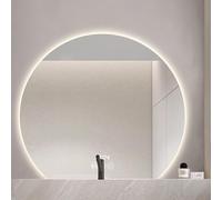 Xxbbyubo Specchio da Bagno LED Antiappannamento, Specchi Decorativi Semicerchio con Luce, 3 Colori Smart Dimmerabile, senza Cornice, Interruttore Tattile(Under cut,32inch)