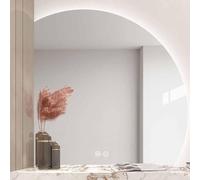 Xxbbyubo Specchio da Bagno LED con Retroilluminato, Temperatura di 3 Colore Regolabile, Specchio da Parete a Mezza Luna, Intelligente Antiappannamento(Right,70cm/28)