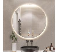 Xxbbyubo Specchio da Bagno LED Rotondo 110cm, Grand Smart LED Specchio con Interruttore Tattile, 3 Colori di Luce, Bagno Antiappannamento Specchio Vanity(28in/70cm)