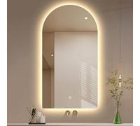 Xxbbyubo Specchio da Bagno LED, Specchio Cosmetico con Retroilluminato, Specchio da Parete 3 Colori Dimmerabile, Specchio Antiappannamento da Trucco Moderno ad Arco 70x100cm(80x130cm/32x52In)