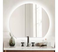 Xxbbyubo Specchio da Bagno Semicerchio con Luce LED, Moda senza Cornice, Moderno Retroilluminato Specchio da Trucco Antiappannamento Smart, 3 Colori Dimmerabile(Under cut,28x32inch)