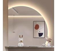 Xxbbyubo Specchio Intelligente Semicerchio Senza Cornice, Specchio da Trucco Retroilluminato 3 Colori, Anti-Appannamento per Bagno Camera da Letto Trucco(Left Under Cut,36"*36")