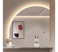 Xxbbyubo Specchio Intelligente Semicerchio Senza Cornice, Specchio da Trucco Retroilluminato 3 Colori, Anti-Appannamento per Bagno Camera da Letto Trucco(Right Under Cut,36"*36")