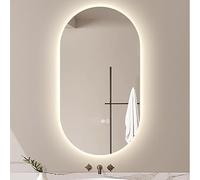 Xxbbyubo Specchio Ovale Bagno con Luce 120x70cm, Specchio da Bagno LED con Antiappannamento, Moderno Dimmerabile Specchio Vanity 3 Colori(Backlit,80x130cm)