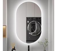 Xxbbyubo Specchio Ovale LED Bagno 120cm, Specchio da Parete senza Cornice 130cm, Specchio da Trucco con 3 Colori, Moderno Antiappannamento Specchio da Bagno(Backlit,60x90cm)