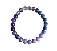 XXCLW 1 braccialetto anti-ansia con cristalli di riduzione dello stress, sodalite, fluorite, ametista, lepidolite, 8 mm, idea regalo, Misura unica, 20cm_Divano doppio 2, Agata