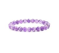 XXCLW 2 pz perline di pietra naturale braccialetto per donne uomini ametista cristallo quarzo acquamarina giada gioielli agata braccialetto elastico braccialetti, Misura unica, Agata
