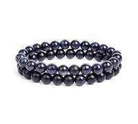 XXCLW 2 pz/set braccialetto coppie distanza nero bianco pietra naturale lava occhio di tigre perline yoga per gli uomini donne corda elastica gioielli regalo, Misura unica, 17 cm, 8 mm, Agata