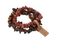 XXCLW 3 pz/set Natural Crystal Gem Stone Bracciale 5-8mm Ametiste irregolari Acquamarina Chips Perline Bracciali Donne Uomini Gioielli Elastico, Misura unica, 19 cm, tipo 14, Agata