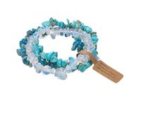 XXCLW 3 pz/set Natural Crystal Gem Stone Bracciale 5-8mm Ametiste irregolari Acquamarina Chips Perline Bracciali Donne Uomini Gioielli Elastico, Misura unica, 19 cm. Tipo 1, Agata
