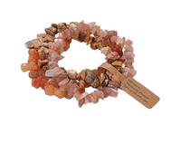 XXCLW 3 pz/set Natural Crystal Gem Stone Bracciale 5-8mm Ametiste irregolari Acquamarina Chips Perline Bracciali Donne Uomini Gioielli Elastico, Misura unica, 19 cm, tipo 3, Agata