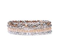 XXCLW 4 Pz/set Shinning Perline di Cristallo Braccialetto Elastico Boemia Sfaccettato Colorato Cristallo di Vetro Perline Braccialetti Set Per Le Donne, Misura unica, 19 cm_No.10, Agata