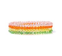XXCLW 4 Pz/set Shinning Perline di Cristallo Braccialetto Elastico Boemia Sfaccettato Colorato Cristallo di Vetro Perline Braccialetti Set Per Le Donne, Misura unica, 19 cm_No.17, Agata