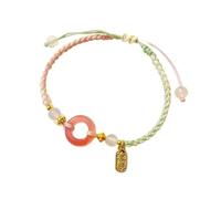 XXCLW Braccialetto da donna in acciaio intrecciato a mano con fibbia in stile etnico cinese, regalo dell'amicizia, Misura unica, Agata
