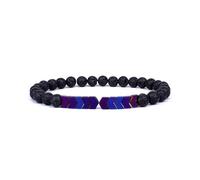 XXCLW Braccialetto da uomo in pietra di luna naturale, tibetano, Buddha, chakra, pietra lavica, diffusore, per uomo, Misura unica, 19 cm, Agata