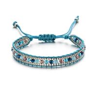 XXCLW Braccialetto di perline di cristallo Originalità multistrato lavoro a maglia a mano Boemia Marea regolabile Semplice Colore Rice braccialetto di perline, Misura unica, Agata