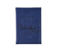 XXCLW Cambiamento di colore PU passaporto copre lettera stampato passaporto titolare biglietto di volo clip uomo donna passaporto portafoglio accessori da viaggio, Blu scuro, Taglia unica