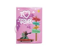 XXCLW Carino Accessori Da Viaggio Porta Passaporto PVC 3D Stampa In Pelle Uomini Viaggio Della Copertura Del Passaporto Caso, rosa, Taglia unica