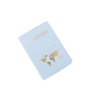 XXCLW Copertina passaporto stampa a caldo semplice aereo donne uomini viaggio matrimonio passaporto copertine titolare moda regalo di nozze, Azzurro-c, Taglia unica