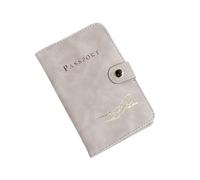 XXCLW Custodia impermeabile per passaporto, custodia da viaggio in pelle PU portafoglio per carte di credito carino libro passaporto per donne/uomini copertura passaporto, Grigio chiaro, Taglia unica