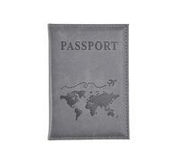 XXCLW Custodia in pelle PU per carte di credito, semplice e alla moda, per passaporto, sottile, da viaggio, portafoglio, grigio, Taglia unica