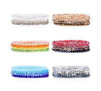 XXCLW Moda 4Pcs Braccialetto di Cristallo Colorato Per Le Donne Degli Uomini Sfaccettato Austria Perline di Cristallo Del Braccialetto Set Handmade Brillante Gioielli, Misura unica, 17 cm. Stile 12