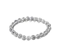 XXCLW Naturale di cristallo di rocca perline braccialetti donna moda Reiki bianco chiaro quarzo rotondo pietra chakra filo braccialetti gioielli estivi, Misura unica, Quarzo naturale 6mm_5A, Agata