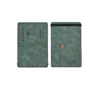 XXCLW Portafoglio da uomo in pelle PU da viaggio passaporto borsa carta maschio accessori da viaggio a mano porta passaporto biglietti da visita portafoglio, Verde, Taglia unica