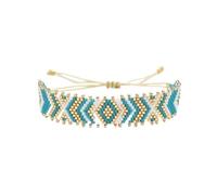 XXCLW Rice Bead Bracciale a maglia a mano onda grafica di moda Geometria Perline Semplice Boemia Femminile maschio Bracciale Regolabile, Misura unica, Agata