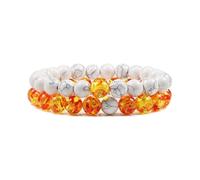 XXCLW Set Bracciale Coppie Distanza Nero Bianco Pietra Lavica Naturale Occhio di Tigre Perline Yoga Bracciali Per Gli Uomini Donne Corda Elastica Gioielli, Misura unica, Agata