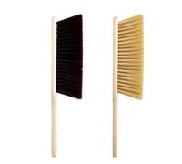 XXFLOWER 2 scope a mano con manico lungo in legno, setole morbide per la rimozione della polvere come spazzatrice a mano, scopa per camino, spazzola per tappezzeria, spazzola per la polvere, scopa da