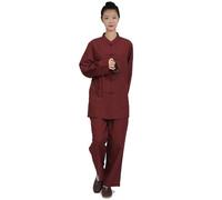 XXGJOALD Abito da Meditazione Zen Unisex Costume da Monaci Tradizionale Buddista Ampio E Comodo(Wine Red,M)