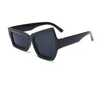 XXGJOALD New 2025 Occhiali da sole da donna uomo poligono vintage occhiali da sole quadrati per le donne tonalità occhiali femminili occhiali unisex, Nero , taglia unica
