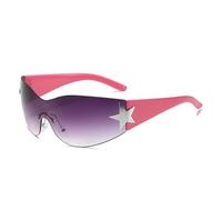 XXGJOALD New 2025 Occhiali da sole Fashion Sunglasses for Women Men Trendy Shield Wrap Around Sunglasses Oversized Fashion Frameless Sun Glasses, Colore: rosa., taglia unica