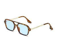 XXGJOALD New 2025 Occhiali da sole Hollowed out metal sunglasses UV protection trendy rectangle Ultralight Double beam oculos de sol, Blu Baoven, taglia unica