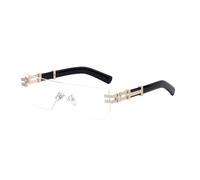 XXGJOALD New 2025 Occhiali da sole oversize Rimless Sunglasses Men Women Fashion Vintage Metal Frame Shades Eyewear for Male UV400, C7oro bianco, taglia unica