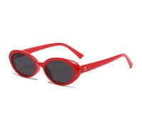 XXGJOALD New 2025 Occhiali da sole Retro Sunglasses For Women Sexy Small Ovali Frame Sun Glasses Fashion Outdoor Cycling Shades Eyewear UV400 Sunglasses, rosso-grigio, taglia unica