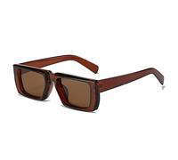 XXGJOALD New 2025 Occhiali da sole Small Rettangle Sunglasses Donna Retro Jelly Color Gradient Shades UV400 Uomo Punk Square Sun Glasses, Tè marrone, taglia unica
