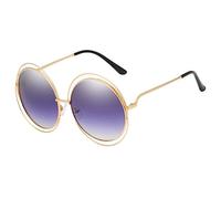 XXGJOALD New 2025 Occhiali da sole Steampunk Round Sunglasses Women For Men Sun Glasses Vintage Punk Mirror Metal Shades, Gold Gray, taglia unica