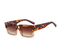 XXGJOALD New 2025 Occhiali da sole Two Color Frame Square Sunglasses Women Fashion Men Sun Glasses Vintage Shades UV400 Luxury, leopardo, taglia unica