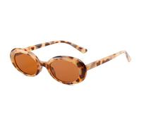 XXGJOALD New 2025 Occhiali da sole Vintage Ovali Sunglasses Women Fashion Small Round Sun Glasses Female Punk Leopard Shades Eyewear UV400, C4leopardo-marrone, taglia unica