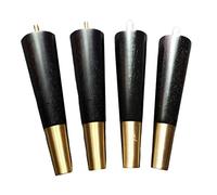 XXHNBF 4 Gambe for mobili in Legno massello, Barra filettata M8, for mobili da Cucina, divani, poltrone, con Parti Hardware, Nere(15cm/5.9in)