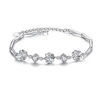 XXHNBF Bracciale da Donna, Bracciale da Donna in Argento 925, Bracciale con Fiori in Argento, Squisito Bracciale da Donna, Gioielli in Argento, Regali